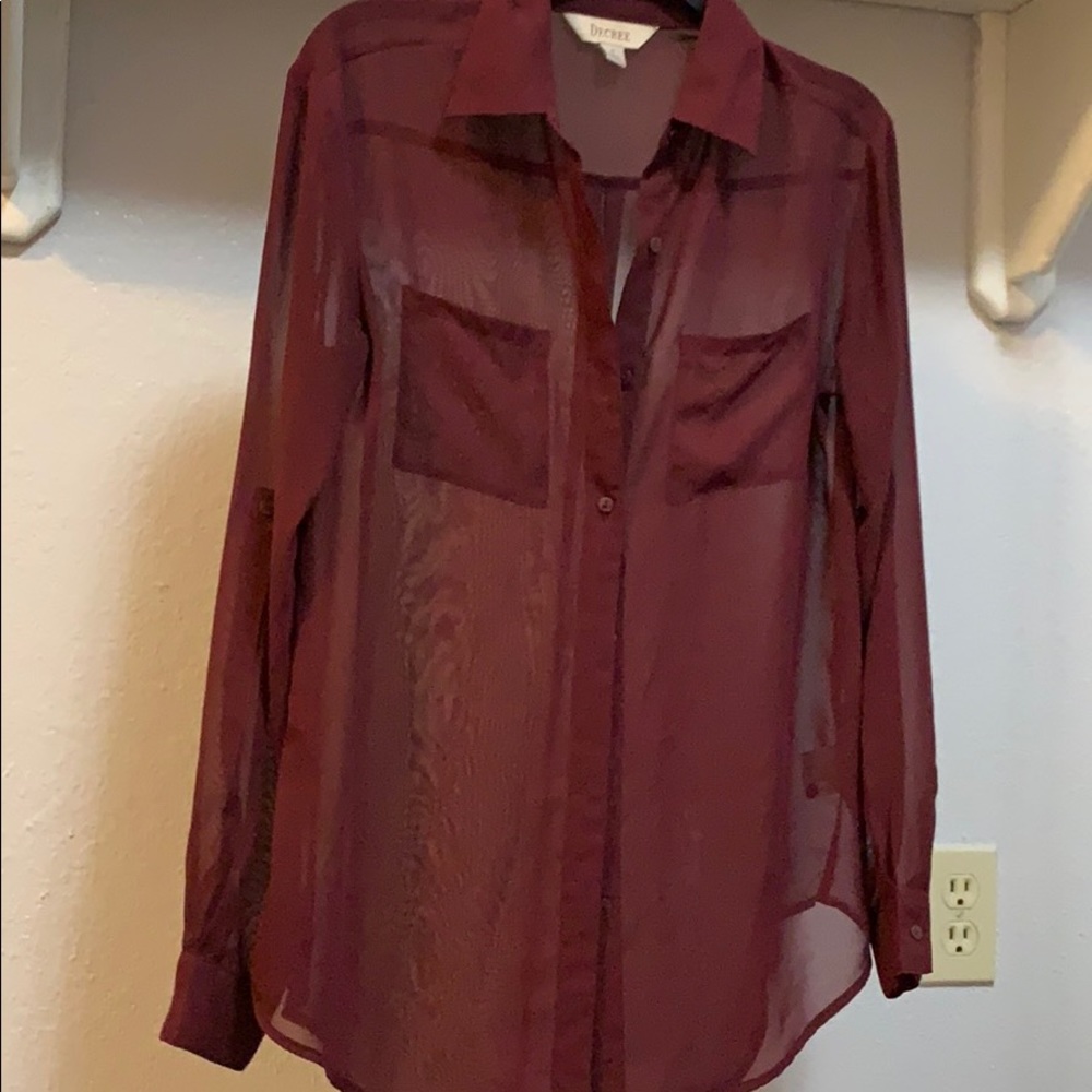 Maroon Button down blouse